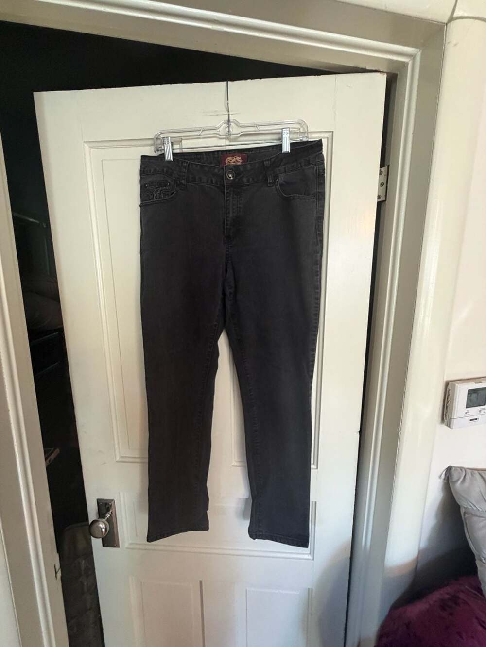 One Five One Authentic Denim Women's Black Embellished Back Pocket Jeans Size 12